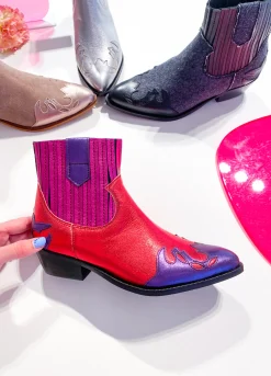 AUSTIN metallic - Westernboots | Fuchsia / Raspberry