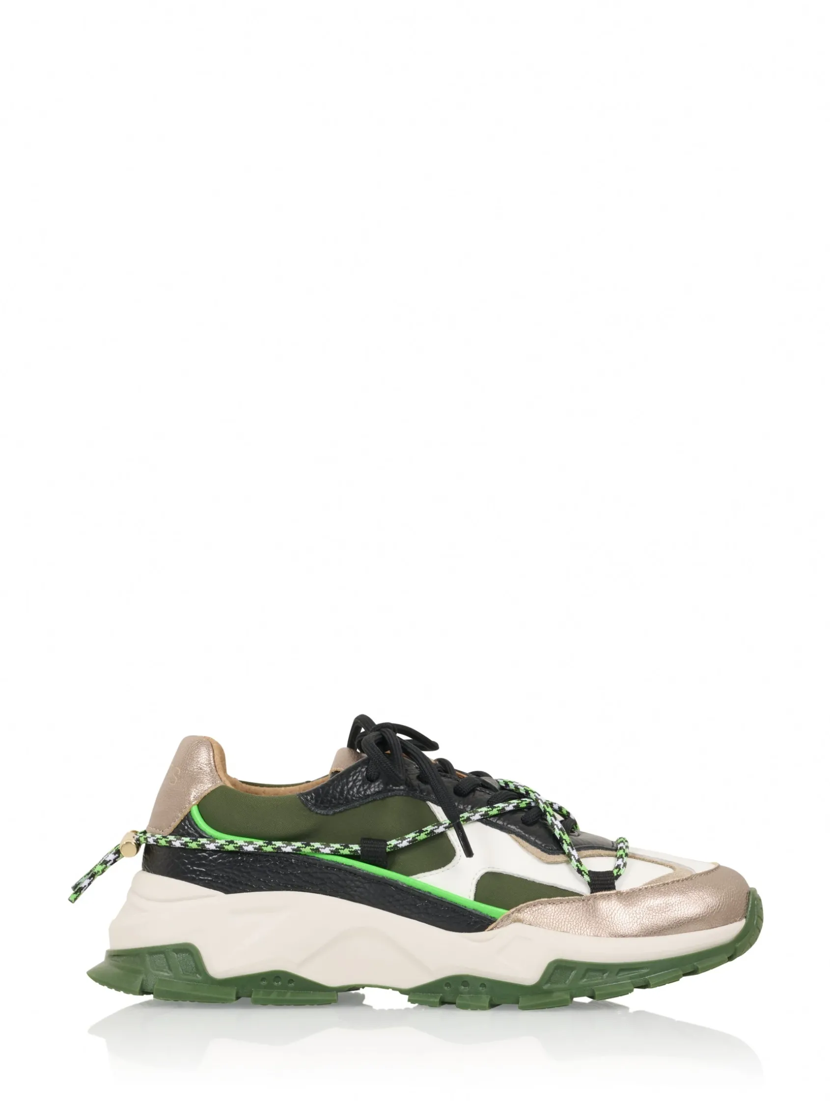 BONNEY leer - Sneakers | Dark Green / White