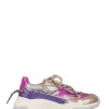 BONNEY leer - Sneakers | Steel / Fuchsia