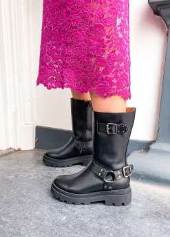 CREEK leer - Bikerboots | Black