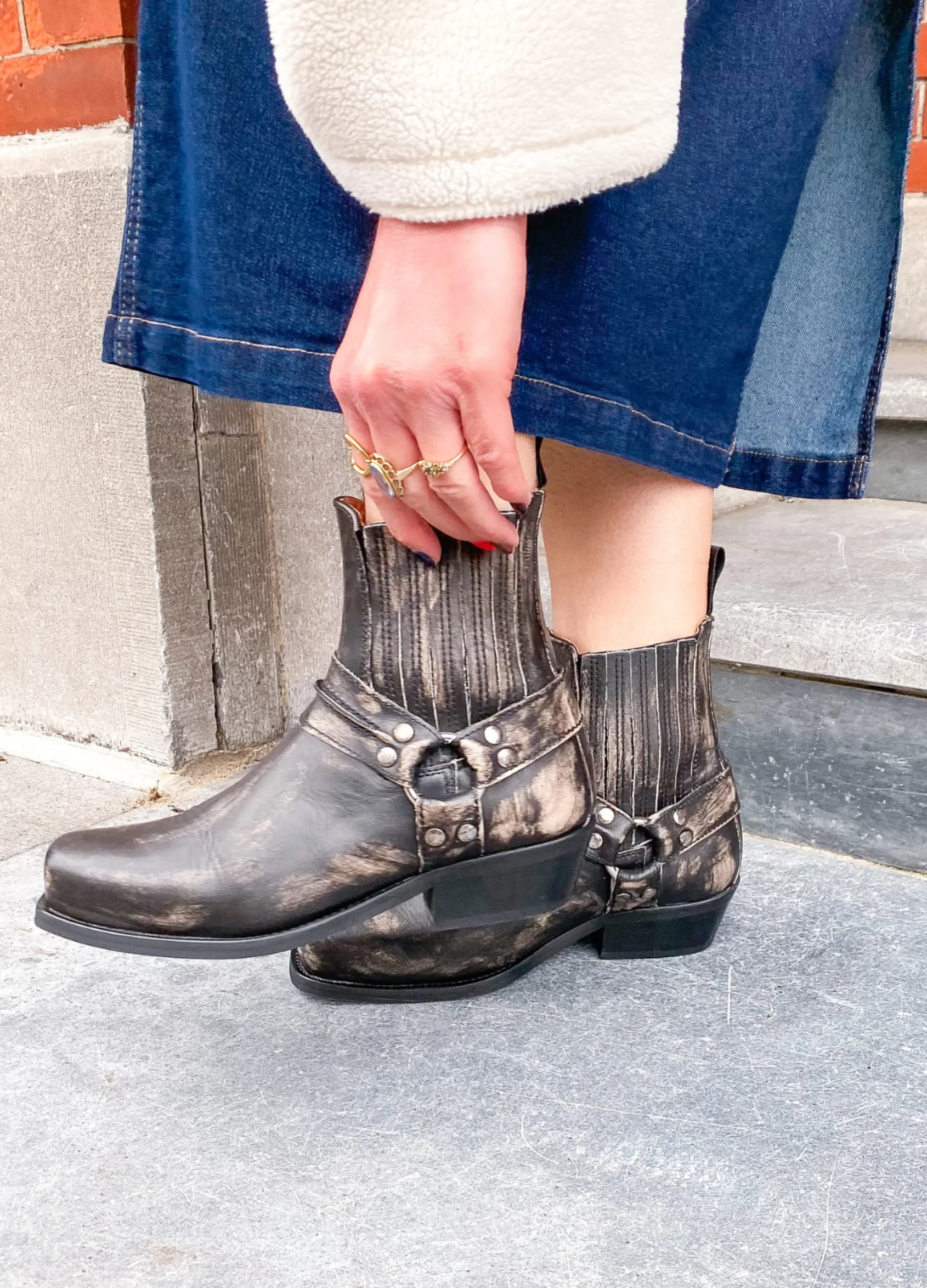 HOOK lavado - Enkellaarsjes | Black / Beige