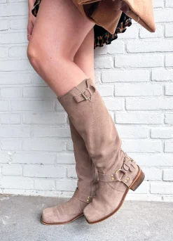 JEFFERSON suede - Bikerboots | Taupe