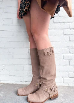JEFFERSON suede - Bikerboots | Taupe