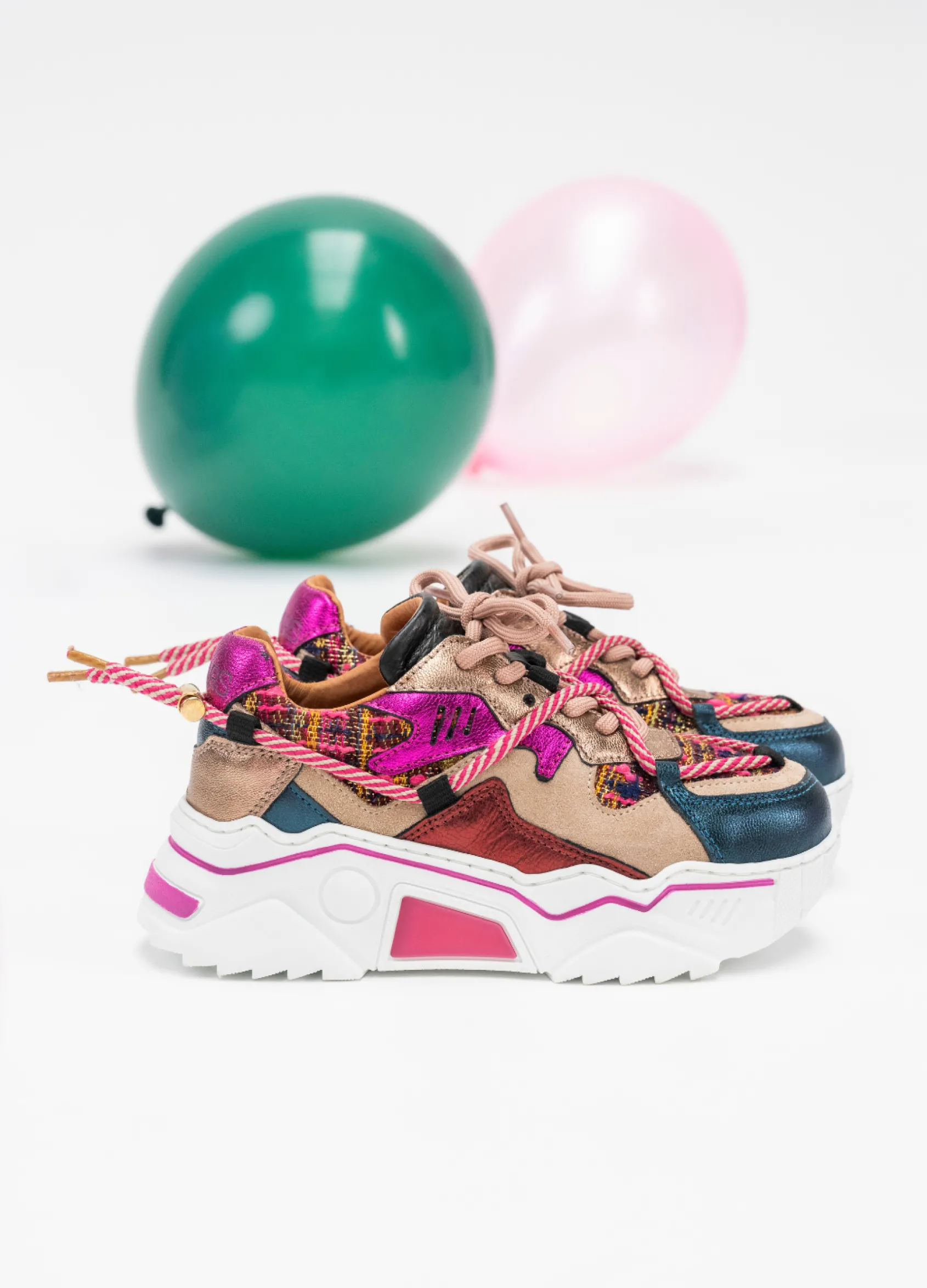 JUPITER KIDS tweed - Sneakers | Beige / Fuchsia