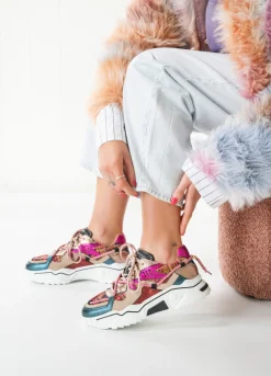 JUPITER tweed - Sneakers | Beige / Fuchsia