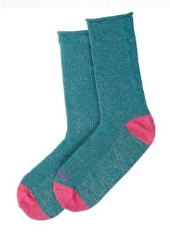 LOU SOCKS - Sokken | Petrol / Pink