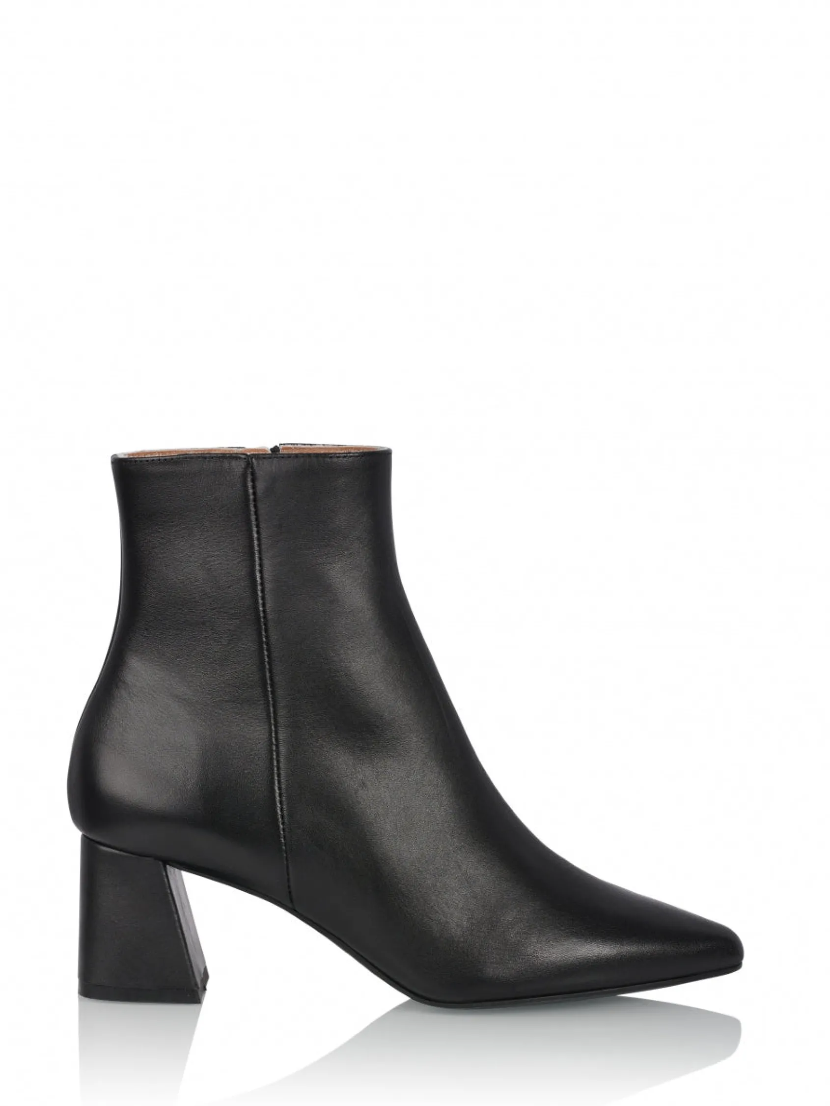 LUGANO leer - Enkellaarsjes | Black