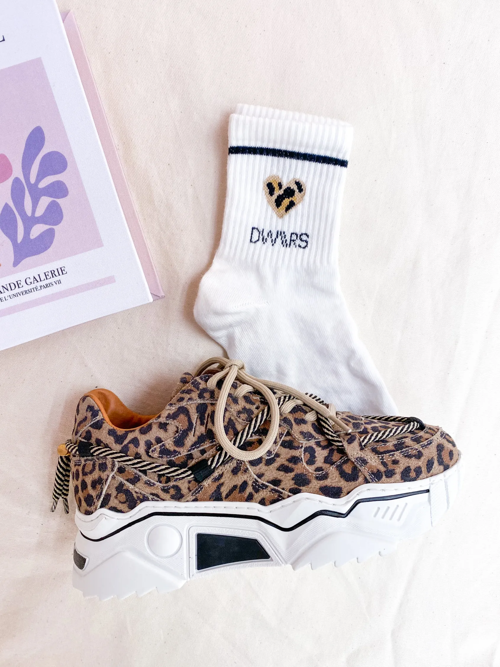 LYLA SOCKS LEOPARD - Sokken | White