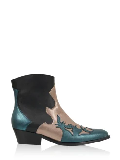 MONKEY metallic - Westernboots | Black / Petrol