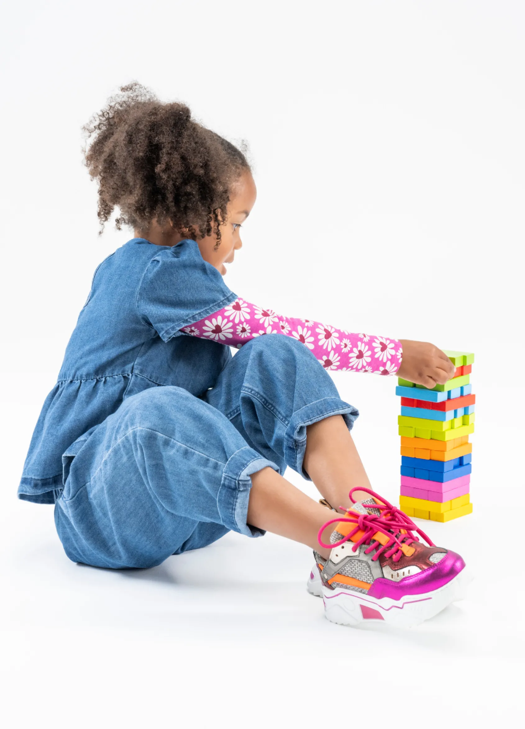 PLUTO KIDS mesh - Sneakers | Steel / Fuchsia