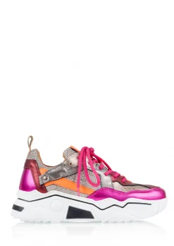 PLUTO metallic - Sneakers | Steel / Fuchsia