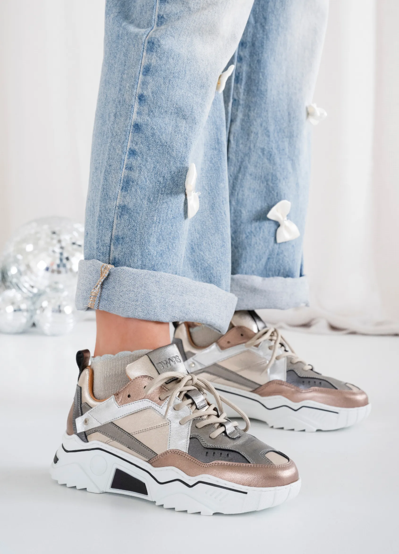PLUTO metallic - Sneakers | Stone / Cipra