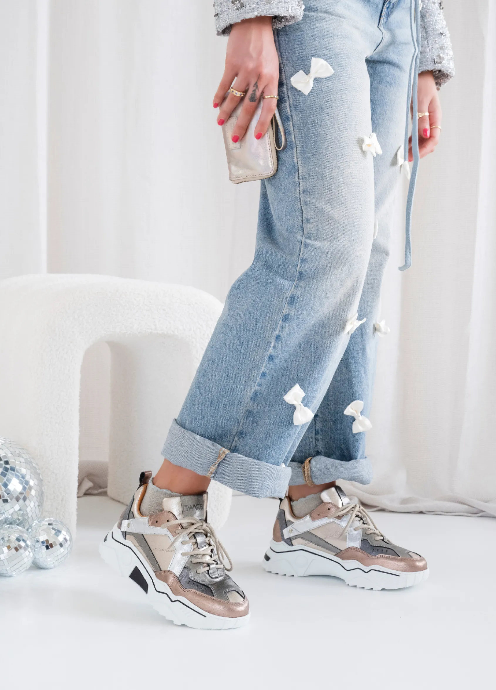 PLUTO metallic - Sneakers | Stone / Cipra