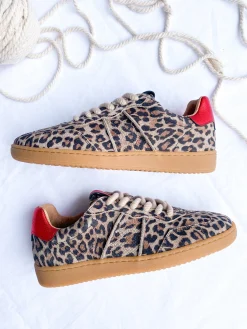 POONA leopard - Sneakers | Beige / Red