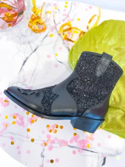 PRE ORDER LUCCA glitter - Westernboots | Black | Black