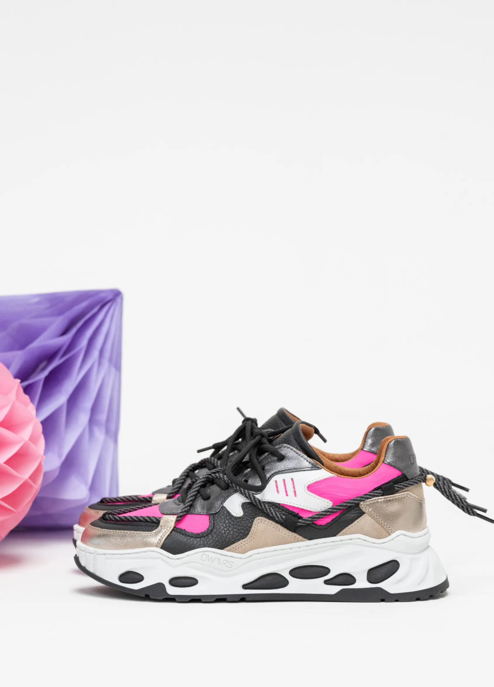 SATURNUS metallic - Sneakers | Neon Pink / Black