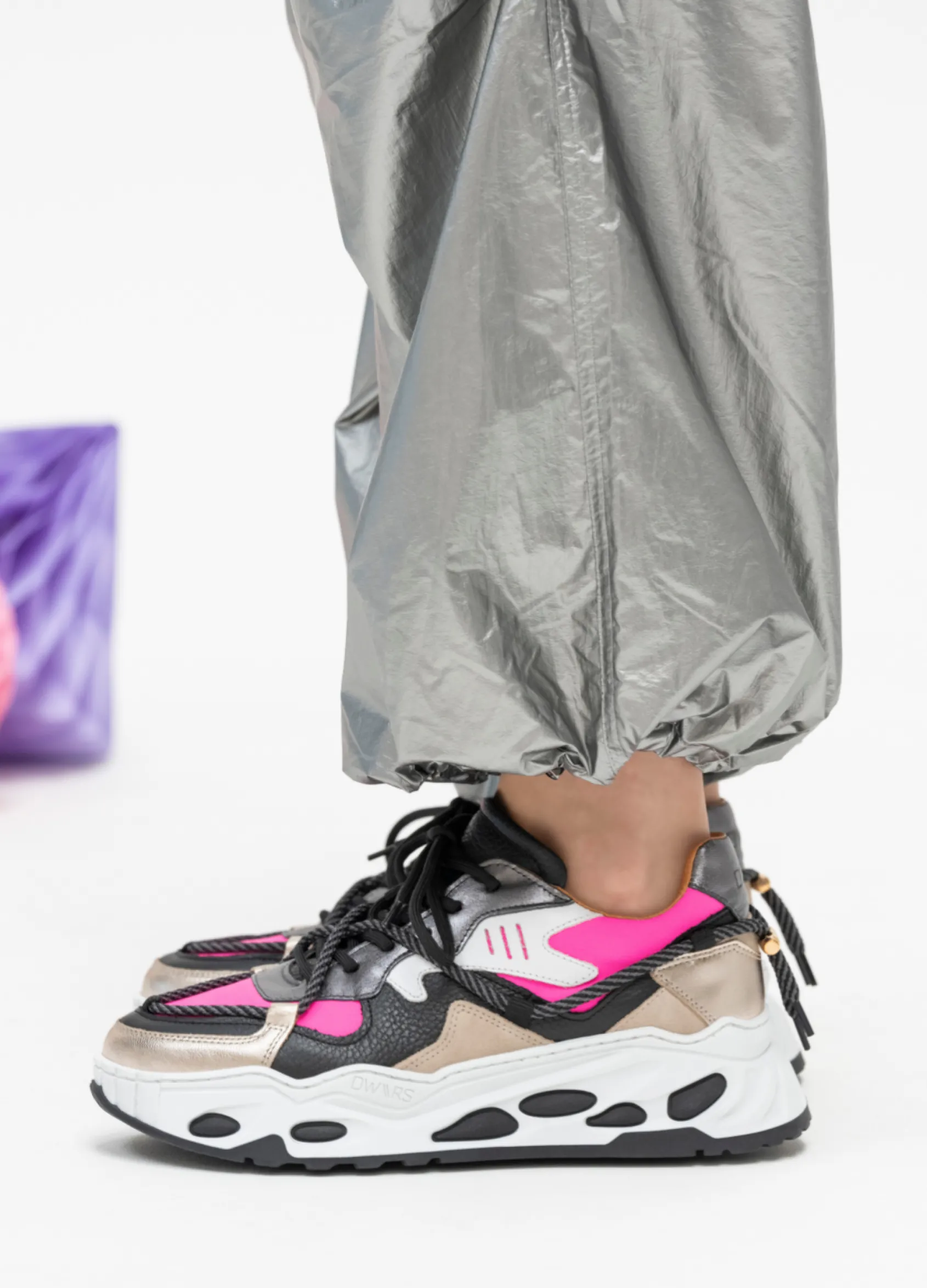 SATURNUS metallic - Sneakers | Neon Pink / Black