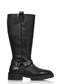 TIMBER leer - Bikerboots | Black