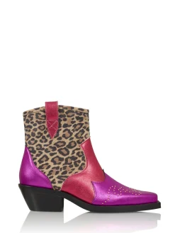 WENEN leopard - Enkellaarsjes | Raspberry / Fuchsia